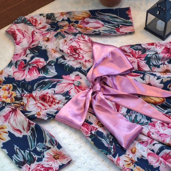 Elegant Floral Plated Dress Perfect For Every Event - Picture 2 of 4